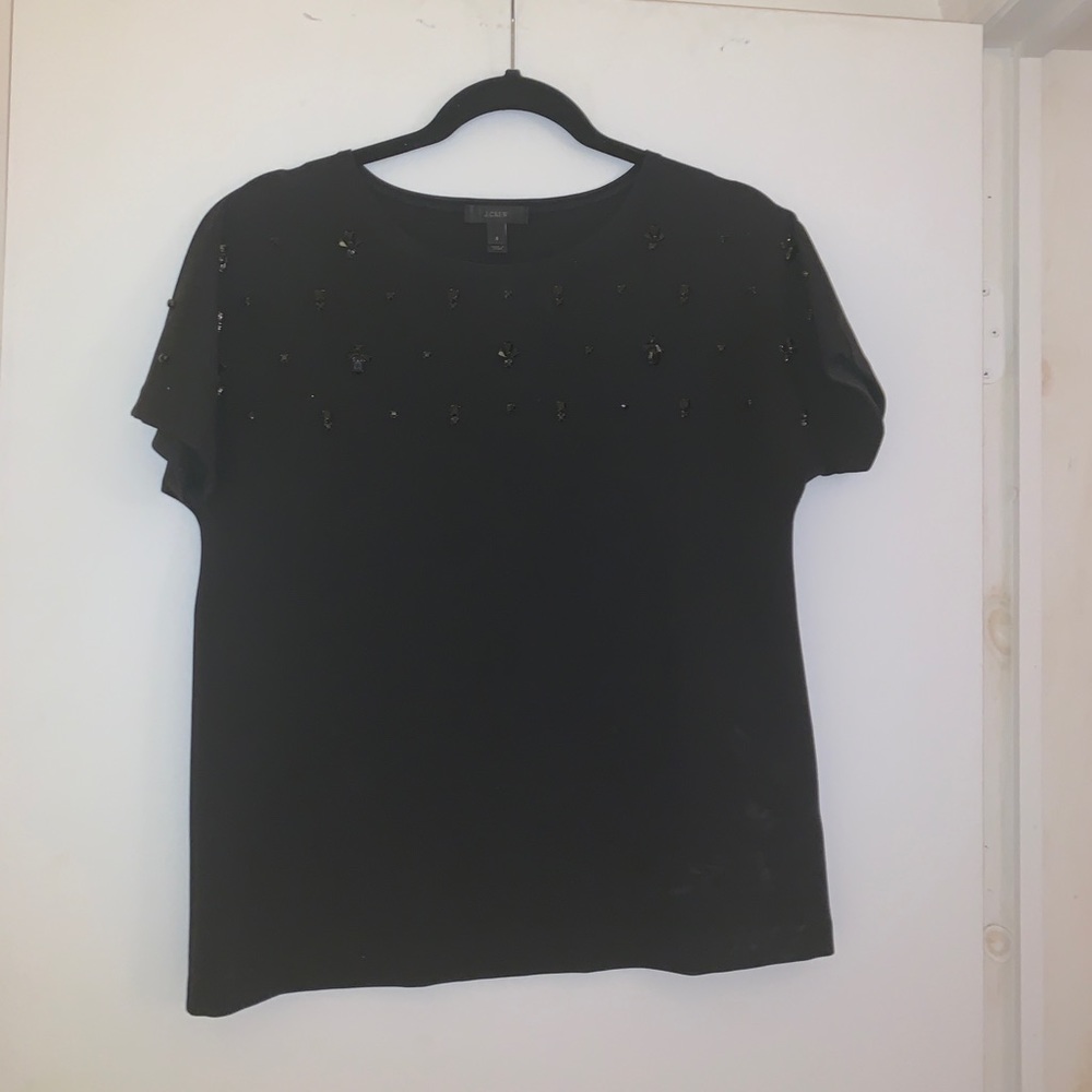Black Embellished JCrew Top